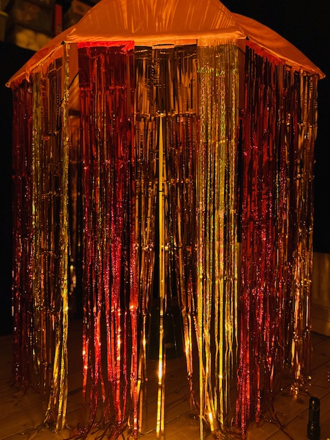 Fire sensory umbrella for PMLD activities using light, colour, and movement