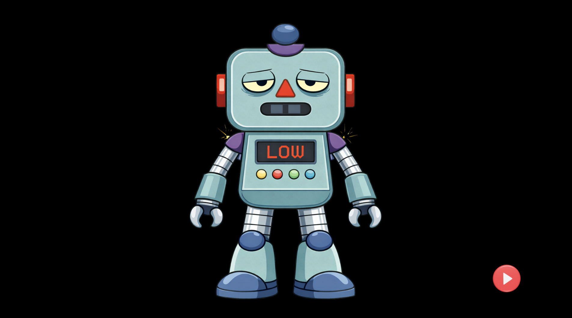 Robot in low power mode in a robot sensory activity for learners with complex needs.