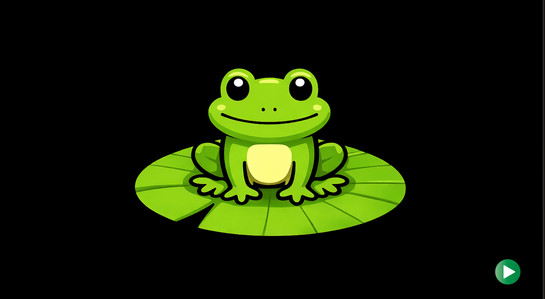 Green frog by a pond for a pond life sensory session activity.