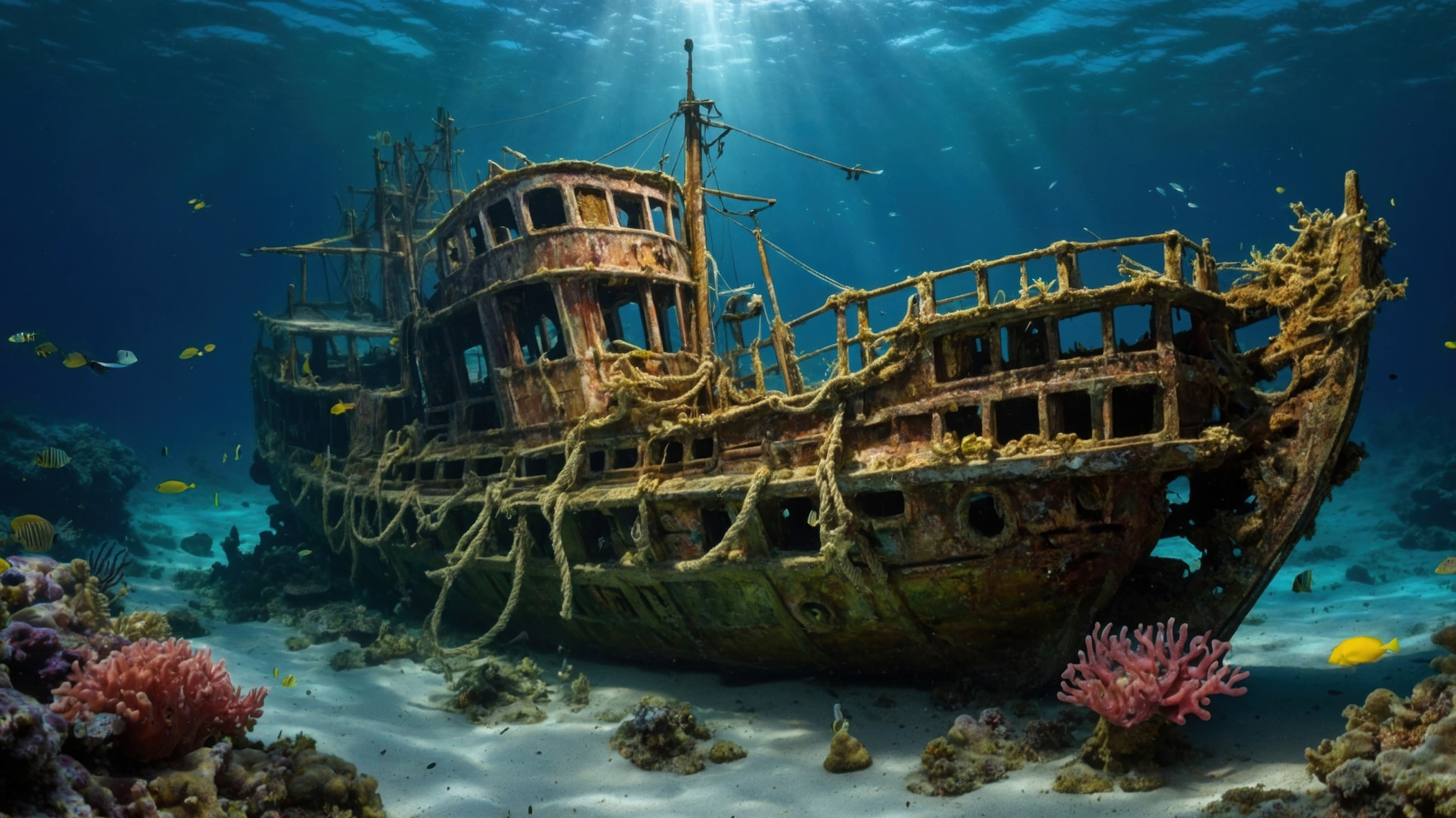 Ocean Sensory Adventure sunken ship beneath the ocean waves