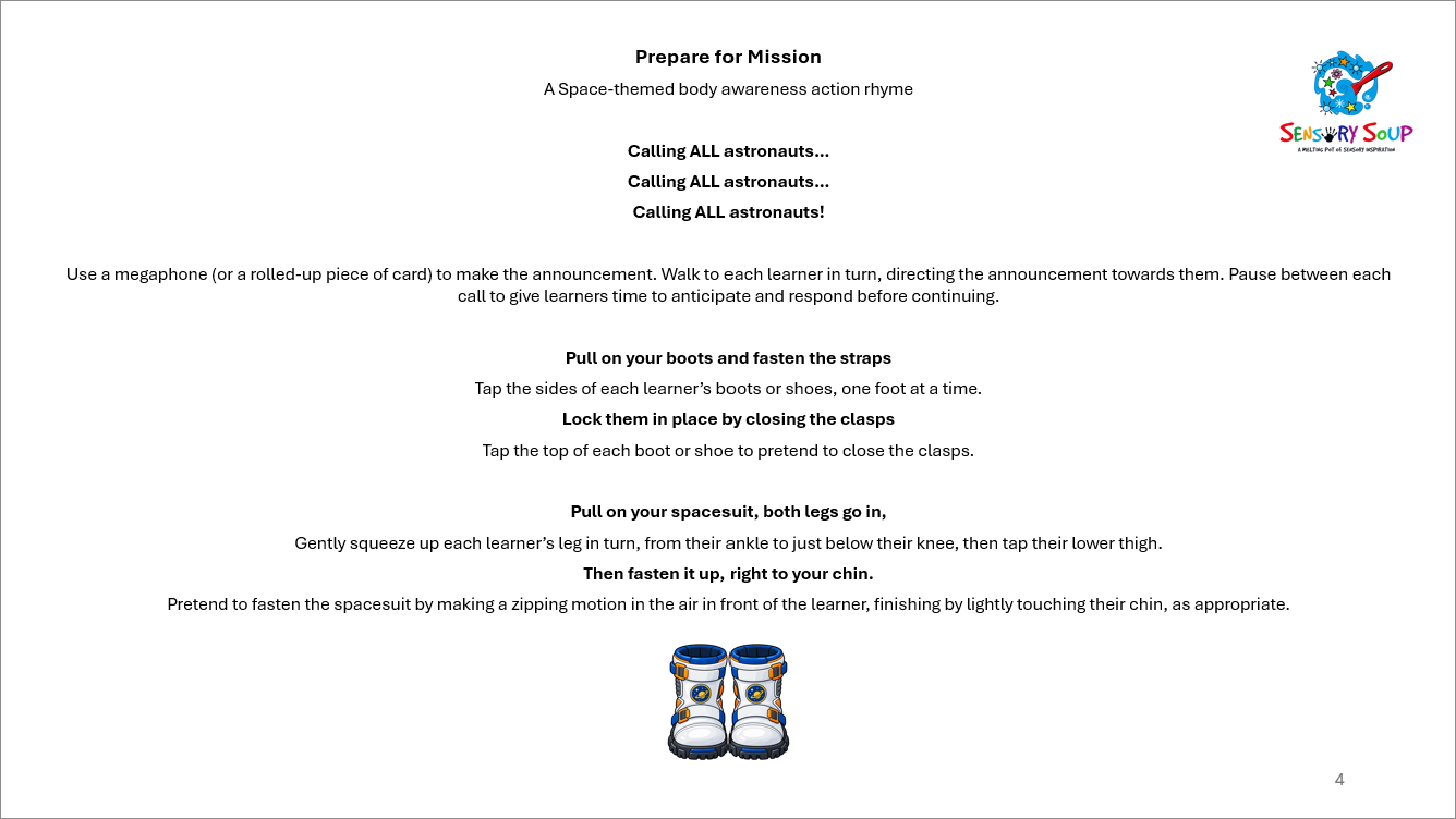 Preview of the Mission Control Sensory PE downloadable resource for learners with PMLD and complex needs